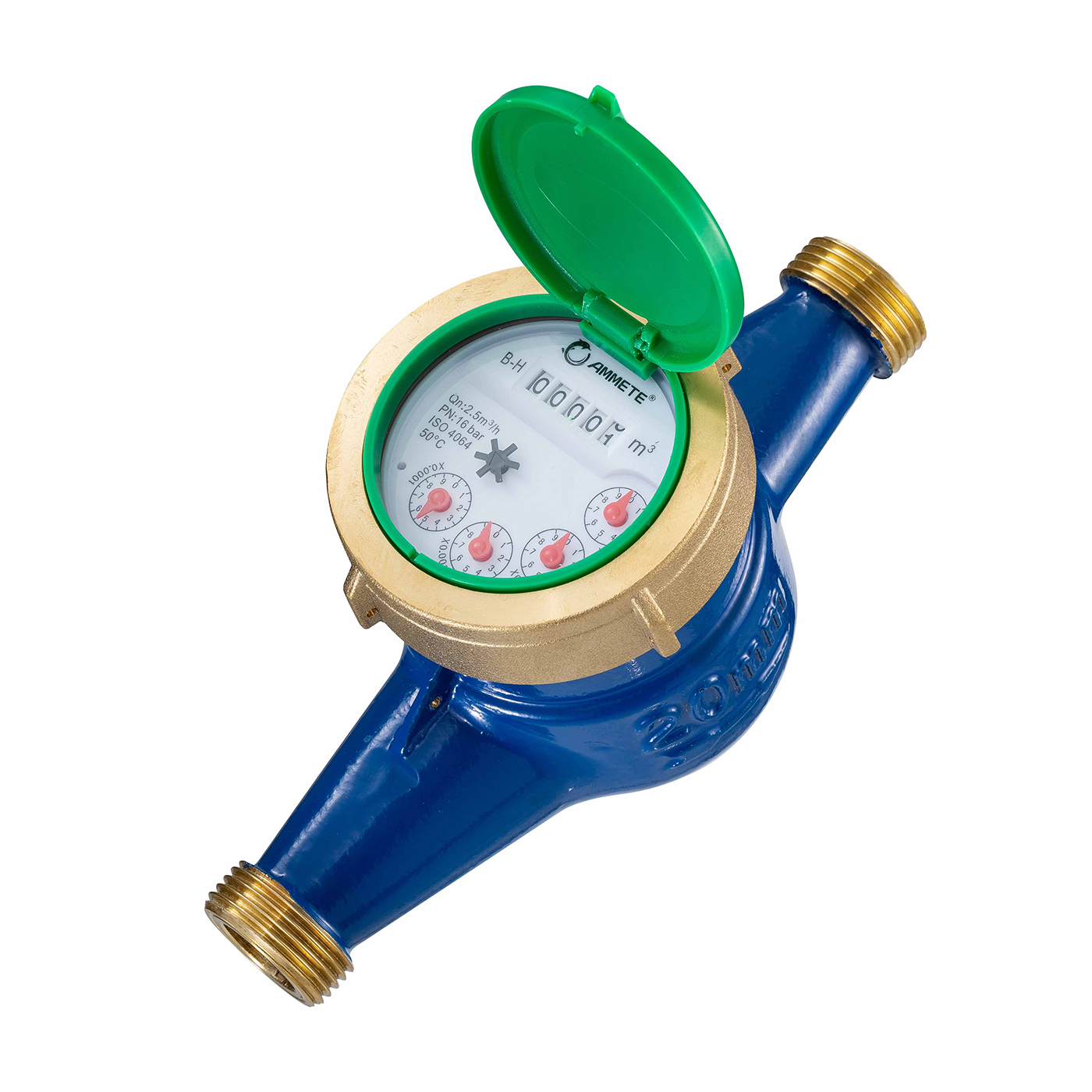 Class B (R100) Multi-Jet Dry Dial Brass Body Water Meter