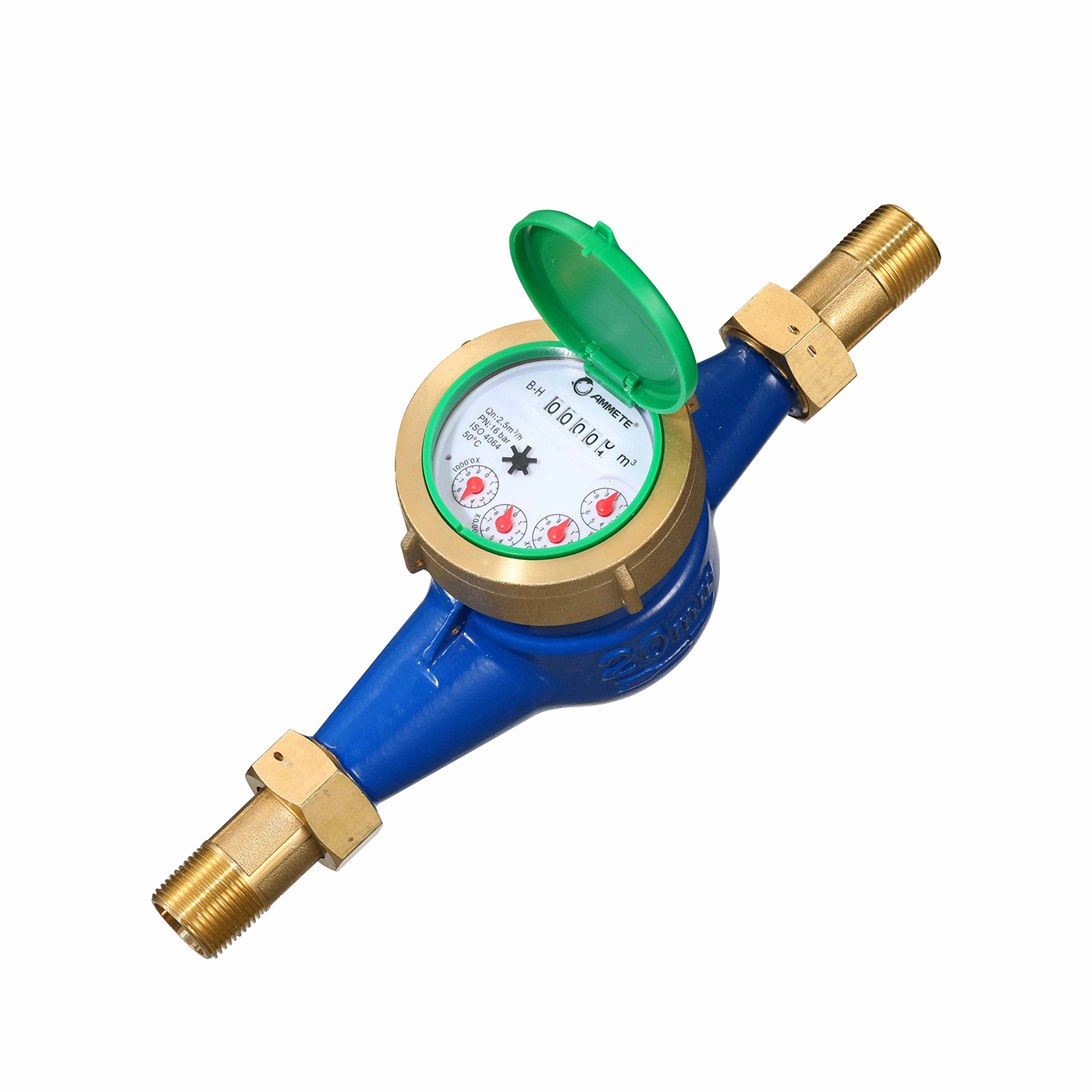 R160 (Class C) Brass Body Multi-jet Dry Dial Water Meter